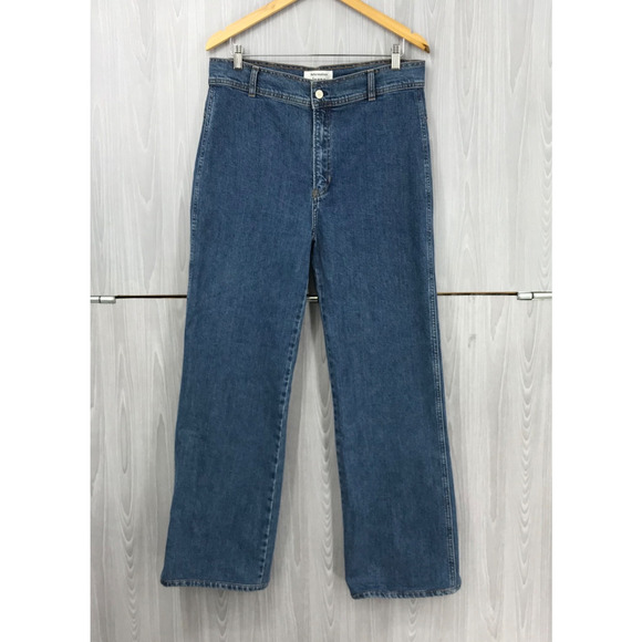Reformation Clara High Rise Wide Leg Jeans Size 31 Stretch No Pockets - Picture 1 of 12